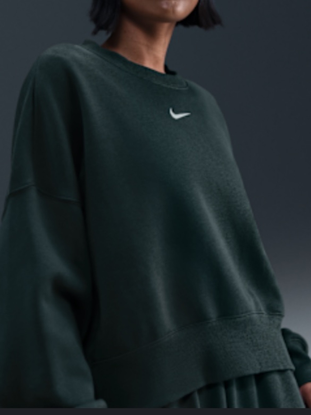 Nike Women's Phoenix Fleece Crewneck Sweatshirt - Dark Green